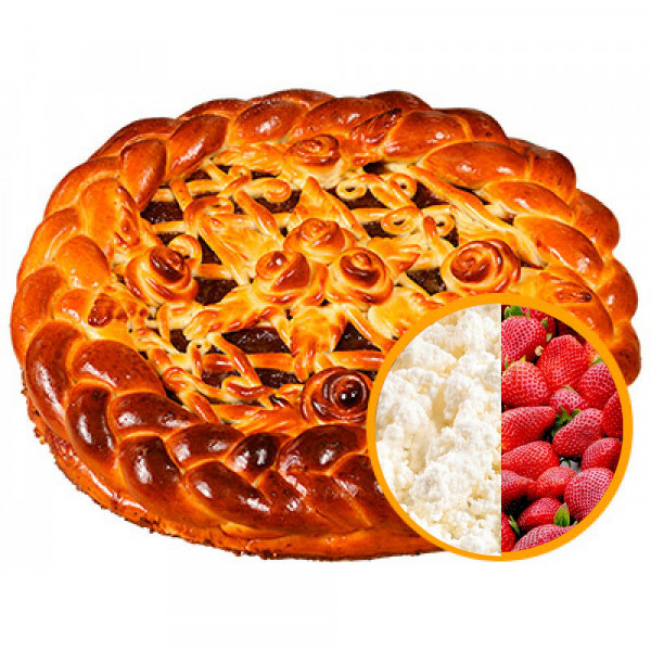 Пирог с творогом и клубникой